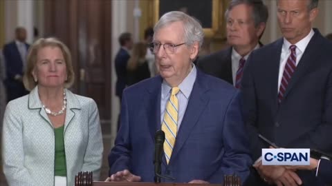 Sen Mitch McConnell REFUSES To Comment On Trump Indictment