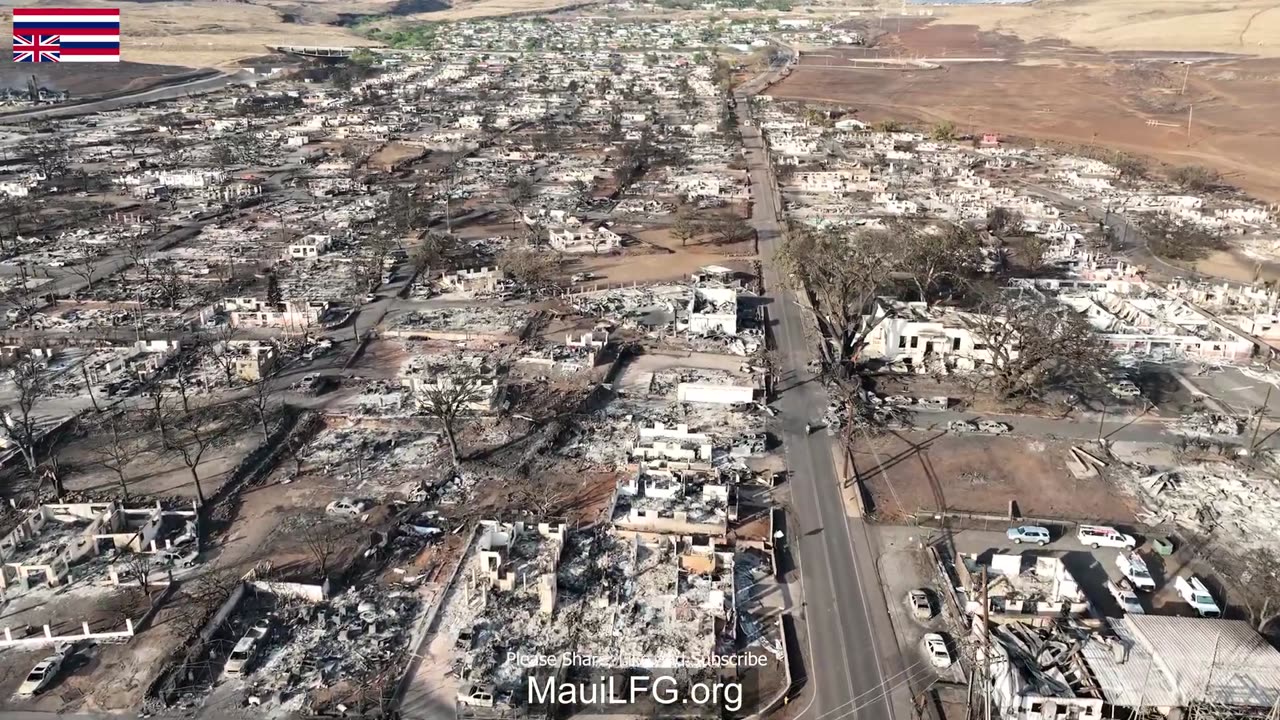 DAY AFTER FIRE FOOTAGE 4K Drone Lahaina Maui Fire - Longest Most Detailed Aerial View