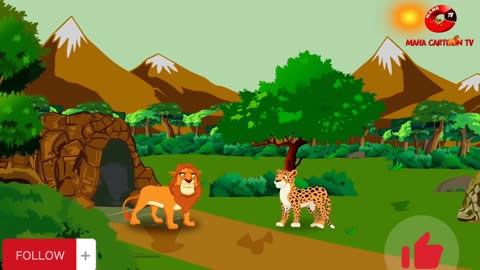 The lion and the cheetah kids cartoon moral stories