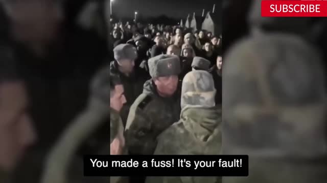 Russian Mutiny surround general and shout 'Shame on you'