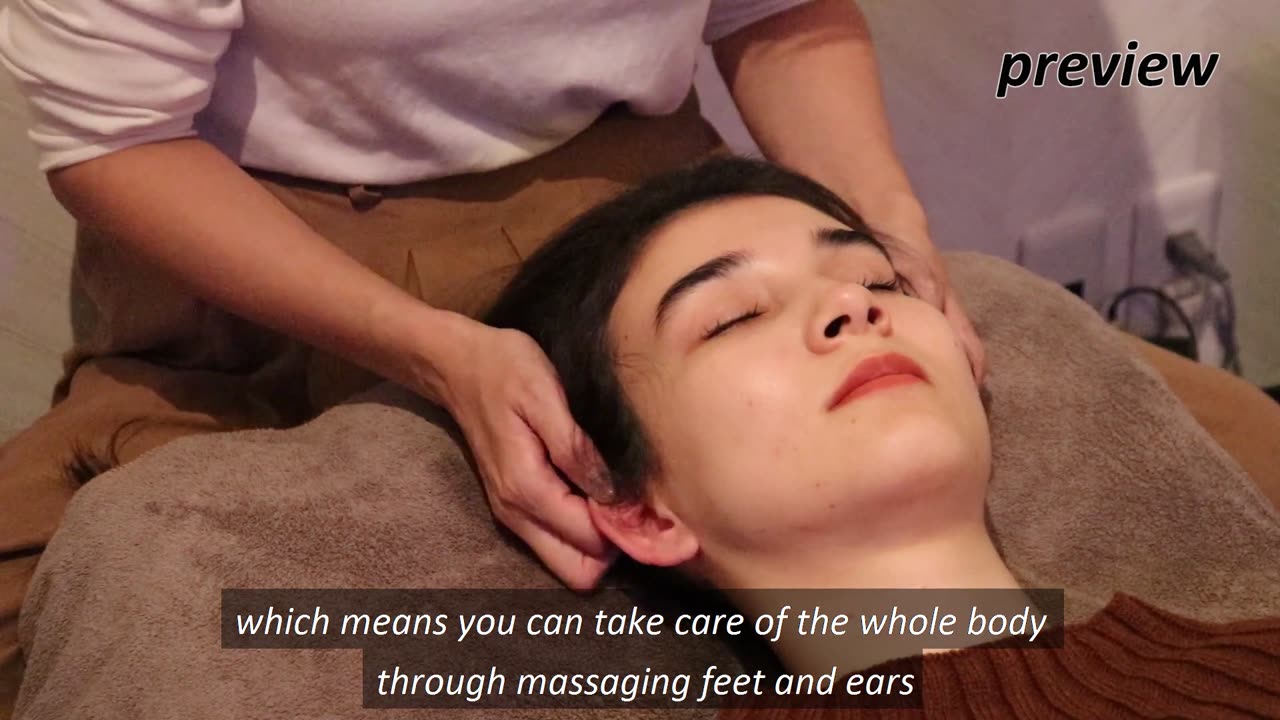 ASMR Ear Massage by Nicest Japanese Lady Soft Whispering / Head massage