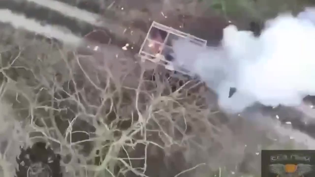 Russian Ammo Truck Ignites and Explodes