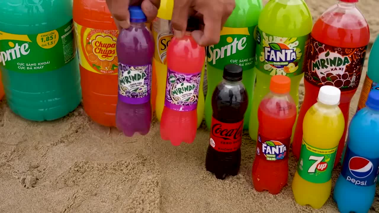 Big Underground Volcanic Eruption from Coca-Cola,Mtn Dew, Monster, Fanta, 7up, Mirinda and Mentos5