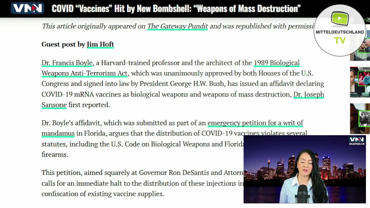 C-Impfungen sind Massenvernichtungswaffen: Dr. Francis Boyle!!!