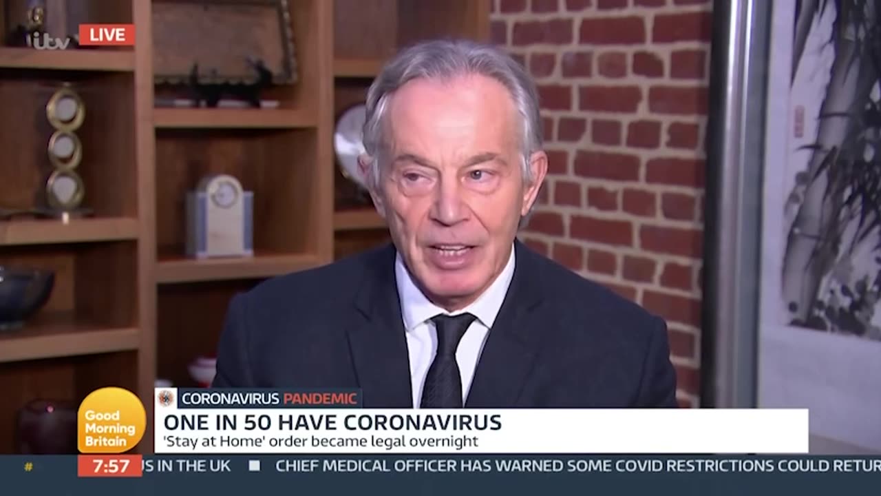 Globalist Tony Blair with a Promise to Kill you with "Vaccines" *1min
