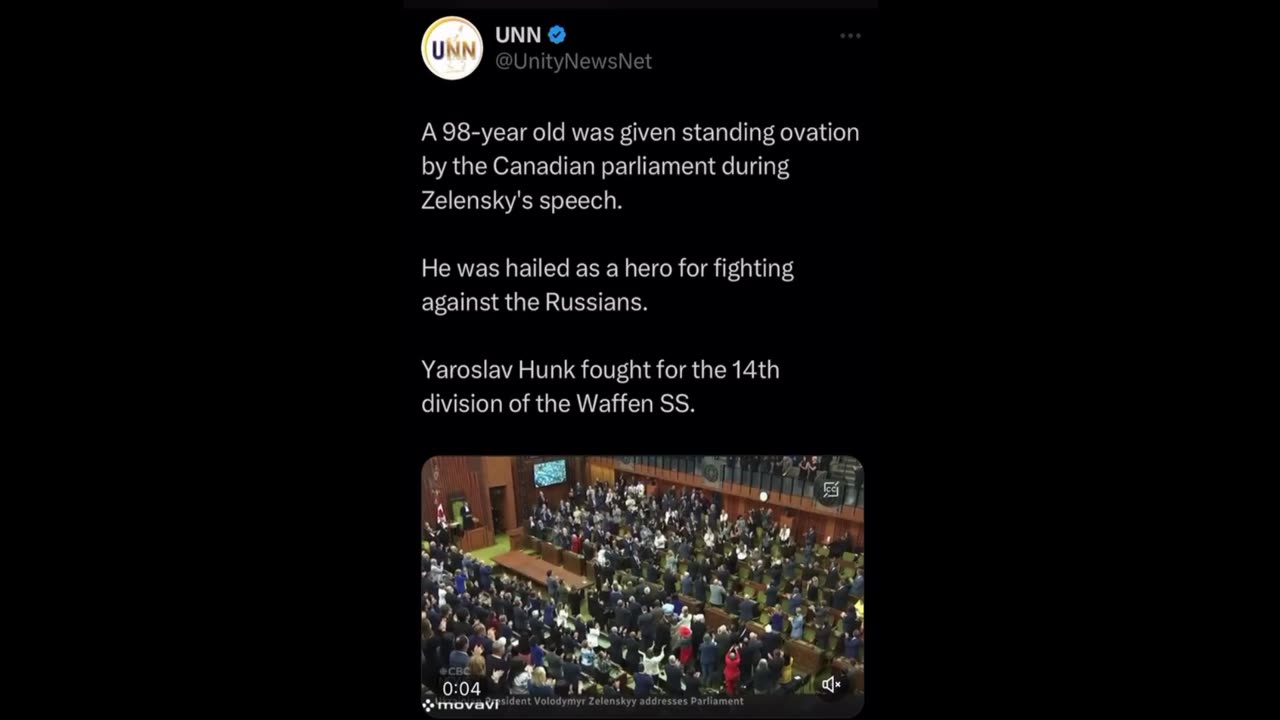 What does it mean when the entire Canadian government gives a standing ovation for an actual nazi?