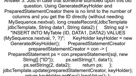 Fire Sequencenextval query using jdbctemplate in spring