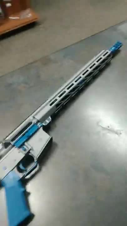 Custom AR15 Build Ideas: Cerakote Ridgeway blue and Titanium Color Scheme