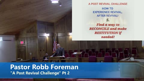 A Post Revival Challenge by Pastor Robb Foreman