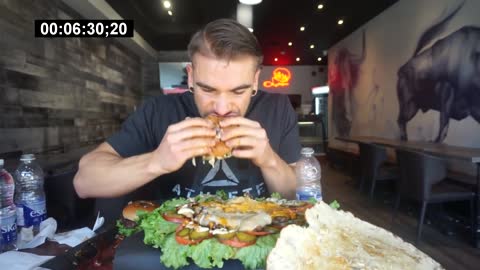 INSANE 13LB BURGER CHALLENGE (UNDEFEATED) | The Biggest Burger Challenge | Man Vs Food