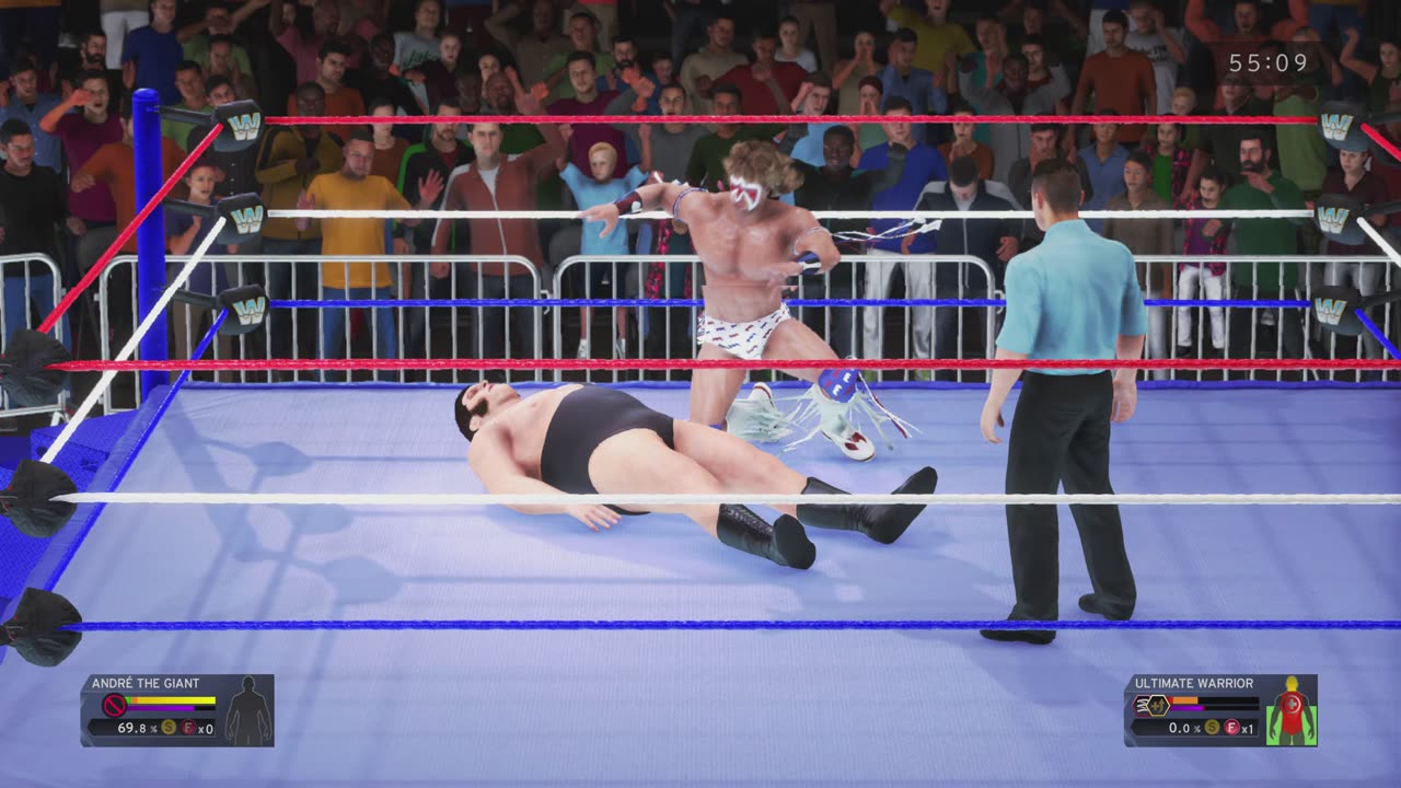 MATCH 248 ANDRE THE GIANT VS ULTIMATE WARRIOR WITH COMMENTARY