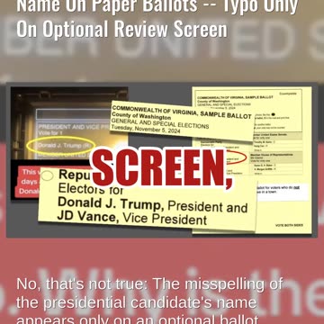 Fact Check: Virginia Voting Machine Did NOT Misspell Donald Trump's Name On Ballots -- Screen Typo