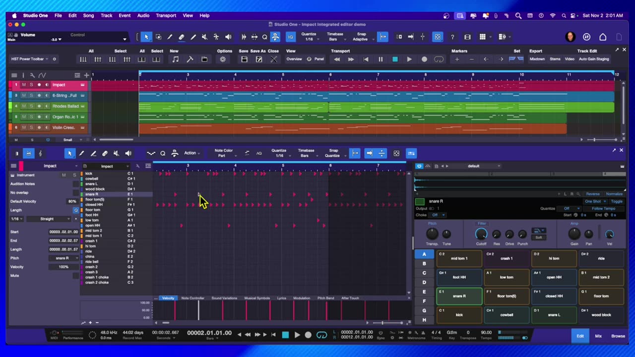 Impact Integrated Editor - Studio One Pro 7 - Home Studio Trainer Show