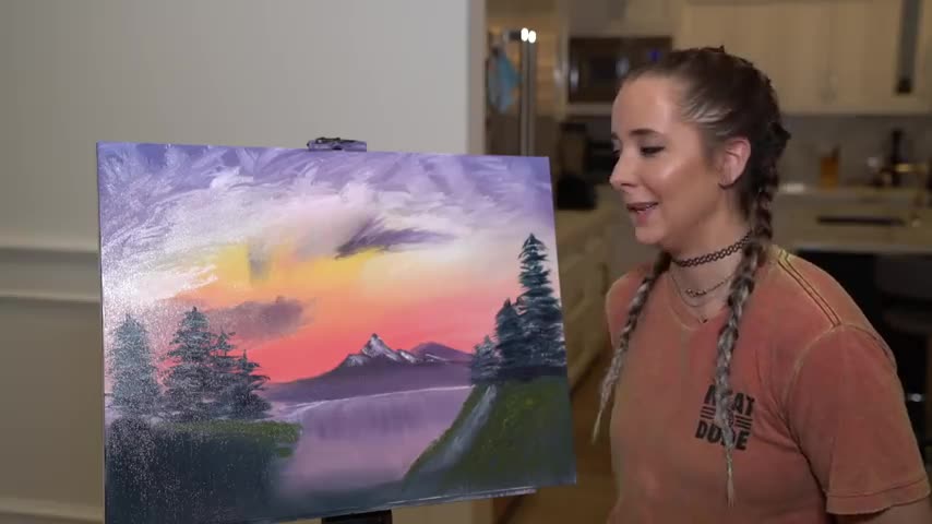 Following A Bob Ross Painting Tutorial