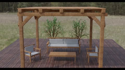 Simple Garden Seating Area - BLENDER