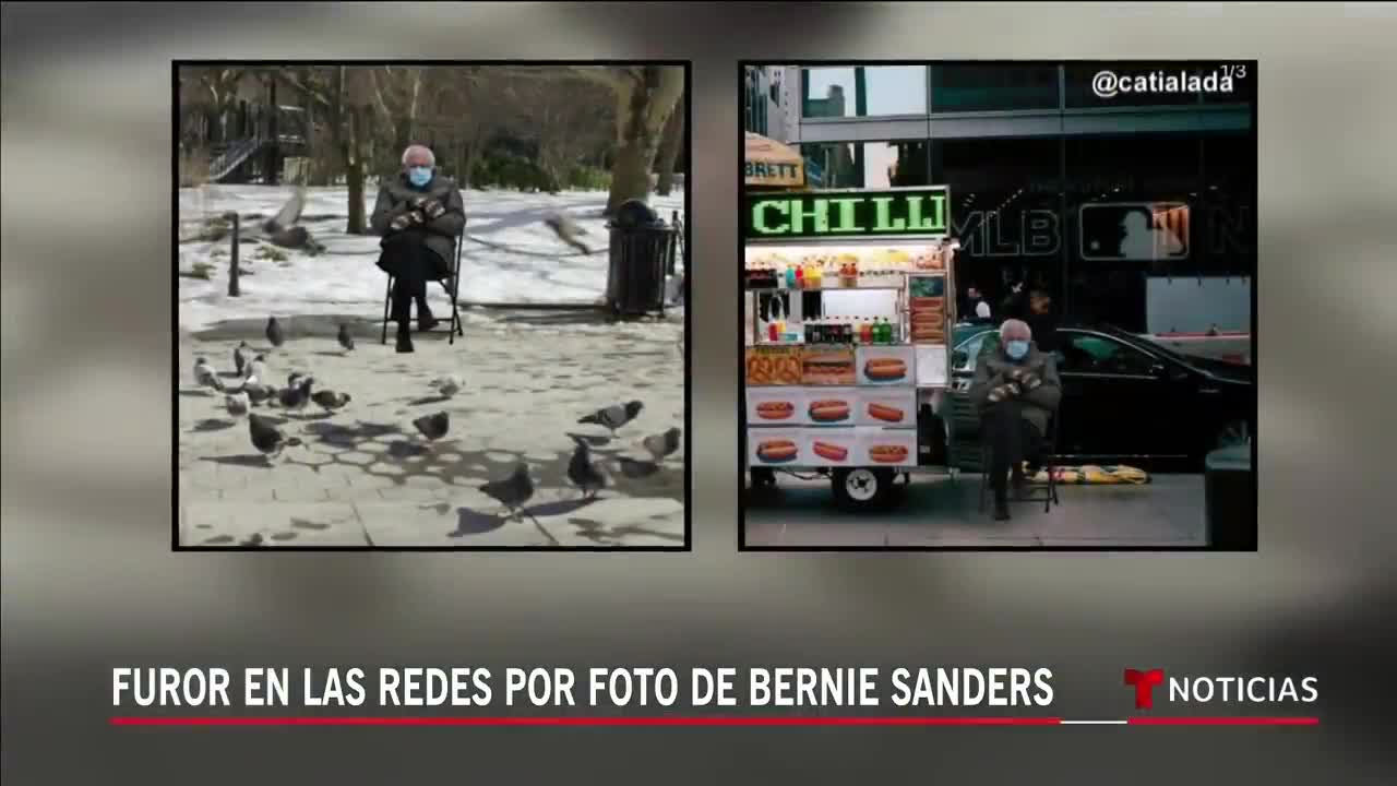 Bernie Sanders se convierte en el gran meme del 20 de enero _ Noticias Telemundo