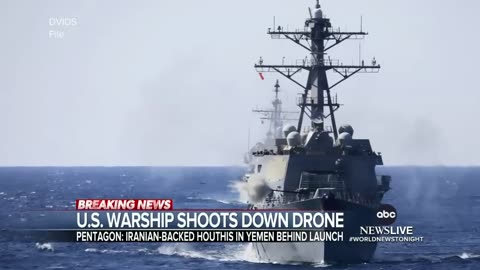 US warship shoots down another drone