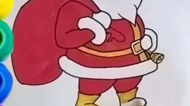 Santa Claus Drawing, Painting and Coloring for kids and Toddlers merry christmas drawing easy