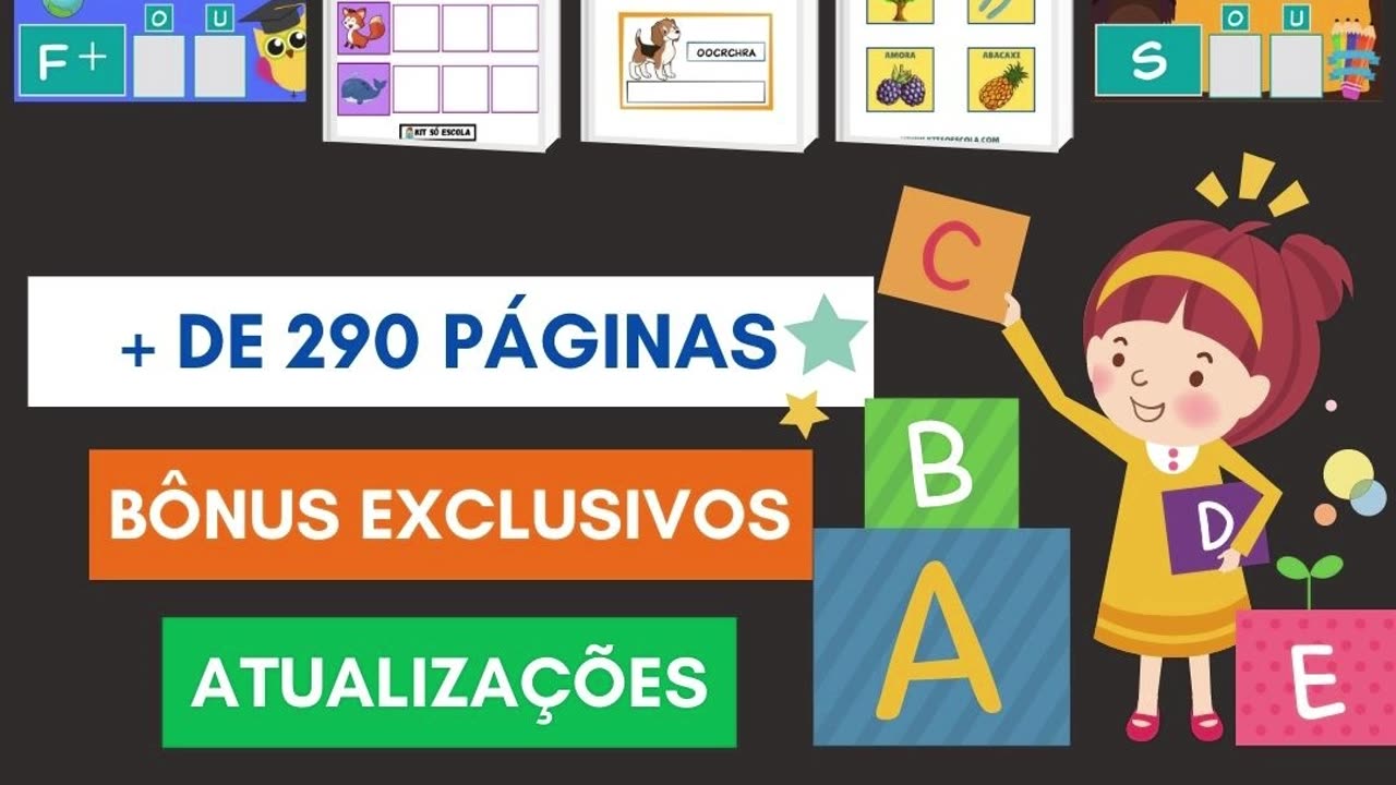 Kit Jogos Educativos alfabetização. Atividades e jogos lúdicos para seus pacientes, filhos ou alunos