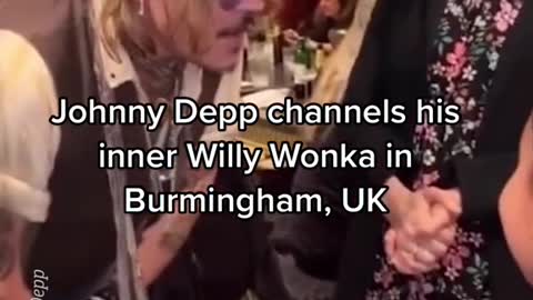 Johnny Depp channels his inner Willy Wonka inBurmingham, UK