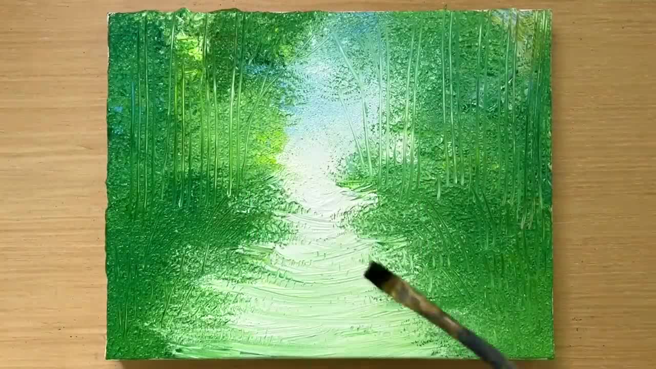 How to draw a man walking his dog / Acrylic / Painting technique-20