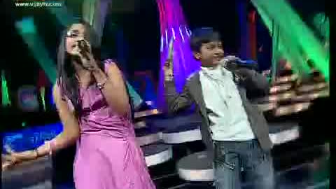 Kaasu Mela from Kadhala Kadhala Rakshitha and Aajith in Super Singer Junior 3 Challenge