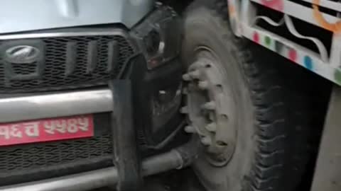 Highway accident truck and car live accident in nepal
