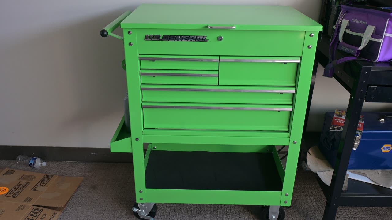 Us General 5 drawer Mechanics cart review.