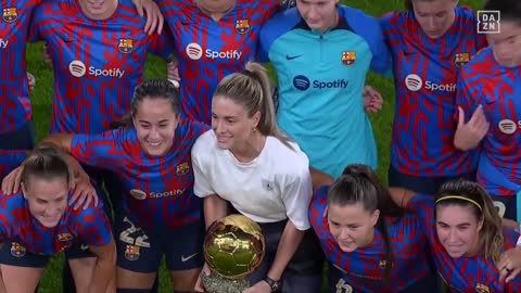 Alexia Putellas Presents Her Ballon d'Or To Barcelona Fans And Team-Mates