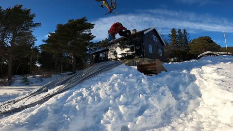 Guy Failed Attempting a Back Flip Mid Air After Jumping on a Ramp