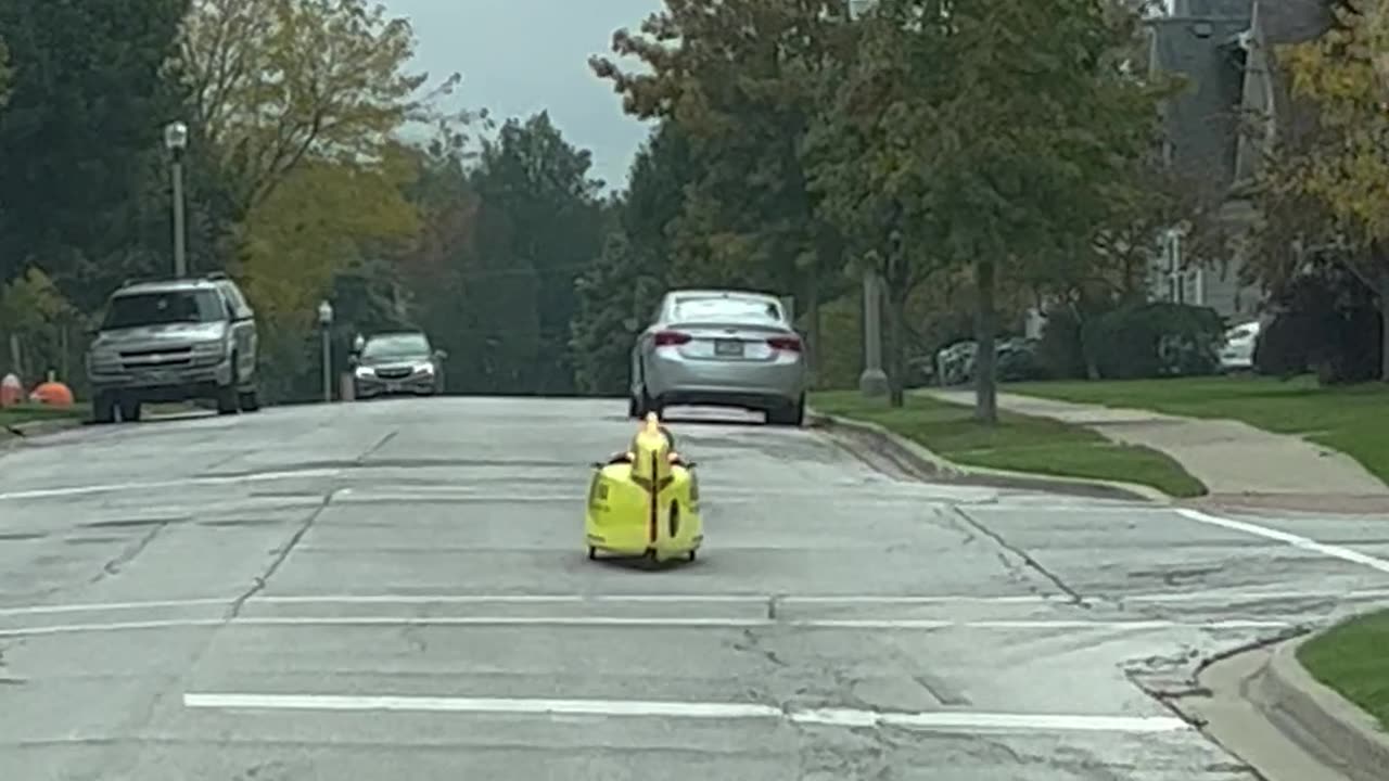 Very Expensive Bicycle Rider Ignores A Stop Sign