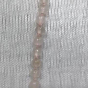 Handmade + Knotting Unique Initial Necklace with Rose Quartz, Zirconia Letter M