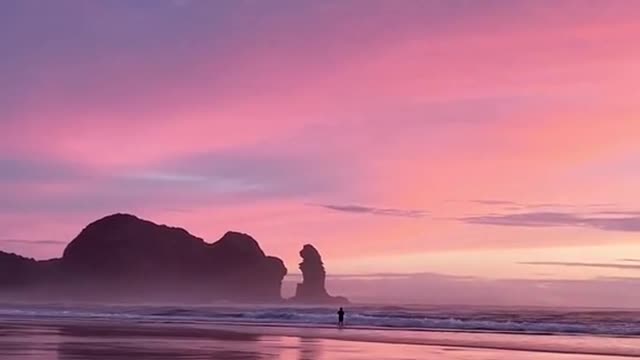 The colorful sunset is the poem of the sky