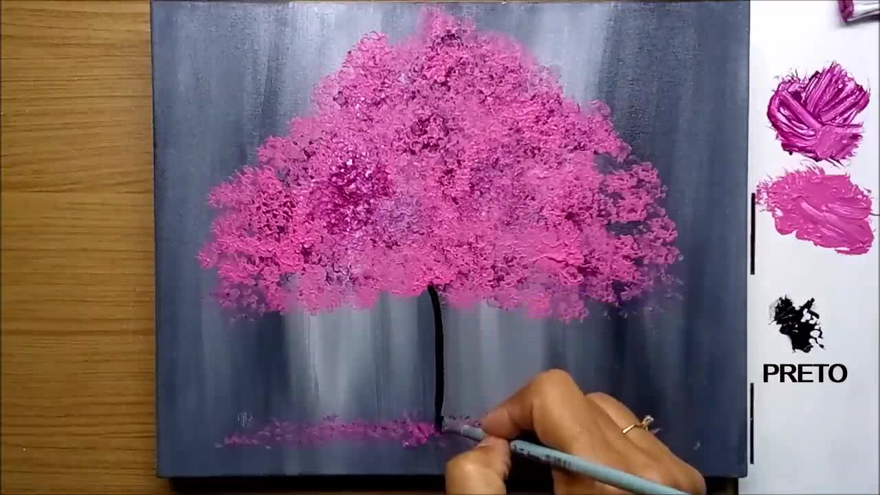 How to paint a tree in Acrylics lesson 5