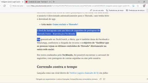 Instagram passa a sugerir posts do Threads para atrair mais usuários