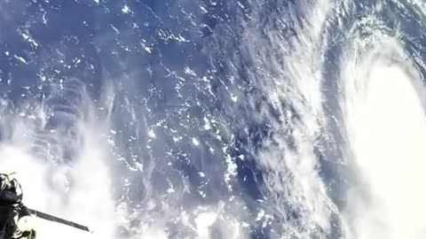 Looking down at a Cyclone forming in the Pacific Ocean