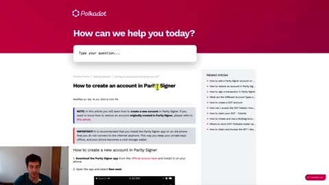 Create and Restore your Accounts on Parity Signer