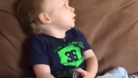 Cute Brave Baby Get Panic When The Call Come's But Still Answer The Phone 😅