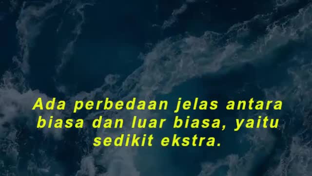Ada perbedaan jelas antara biasa dan luar biasa, yaitu sedikit ekstra.