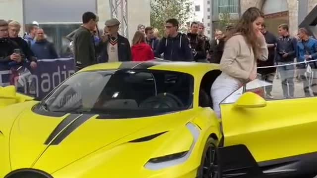 Big yellow sports car