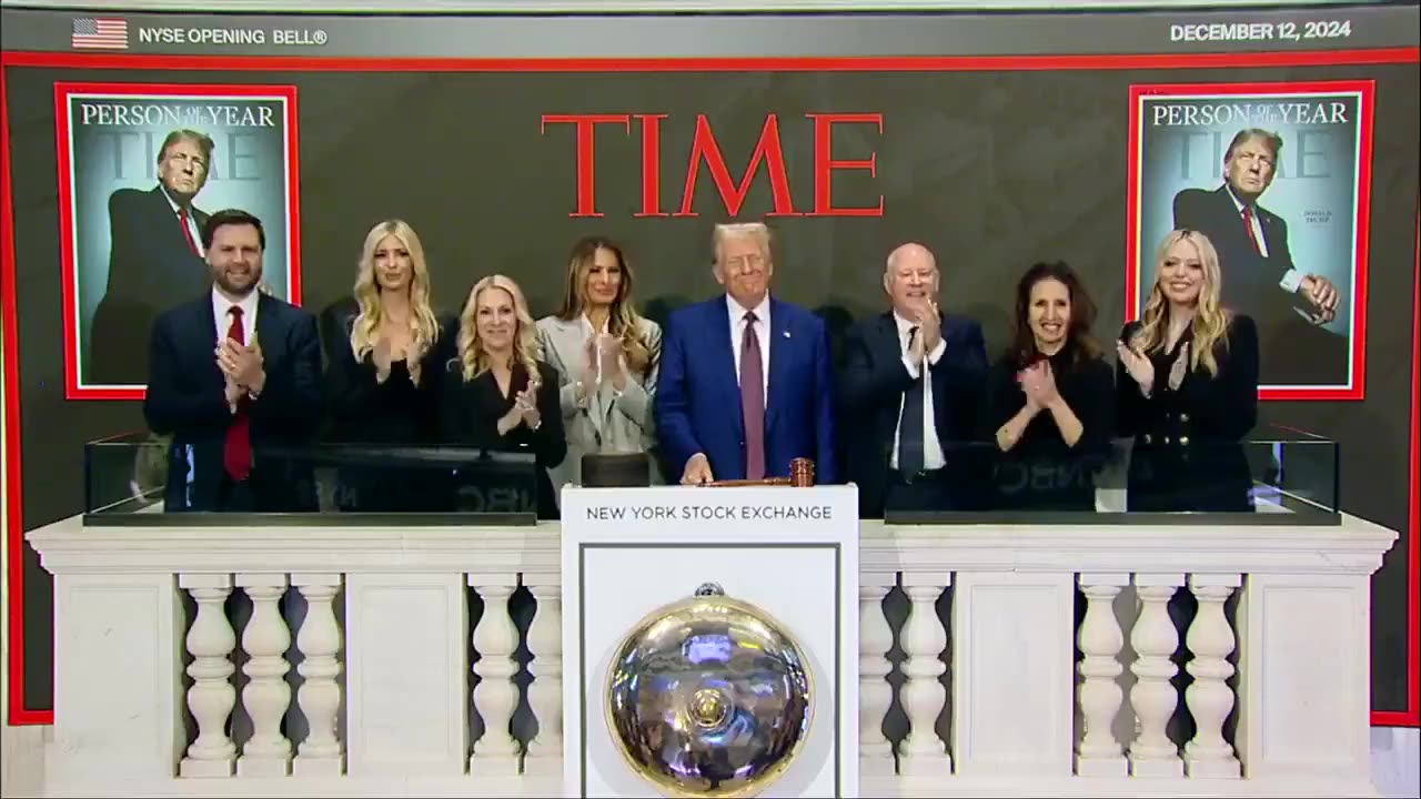 Trump rings the NYSE bell after being named Time's Person of the Year - December 12th, 2024