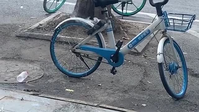 A bicycle caught fire in China