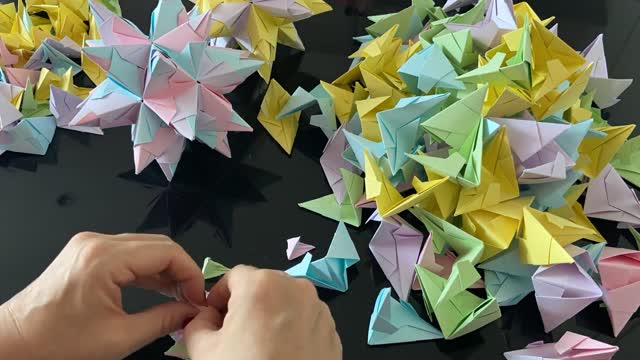 Origami art paper art craft star assembly