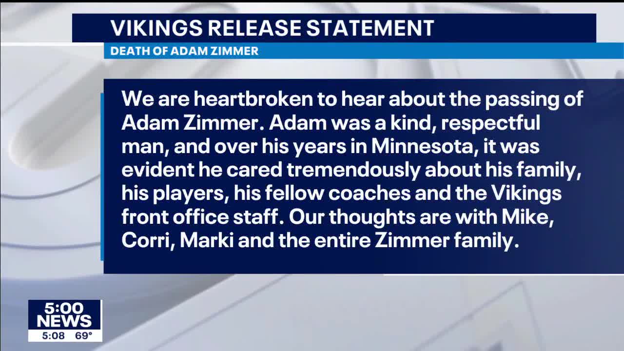 Former Vikings coach Adam Zimmer dead at 38