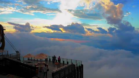 Beautiful Sea of Clouds and Sunset