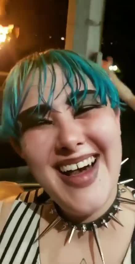 "Portlanders watch firey but peaceful street concert."