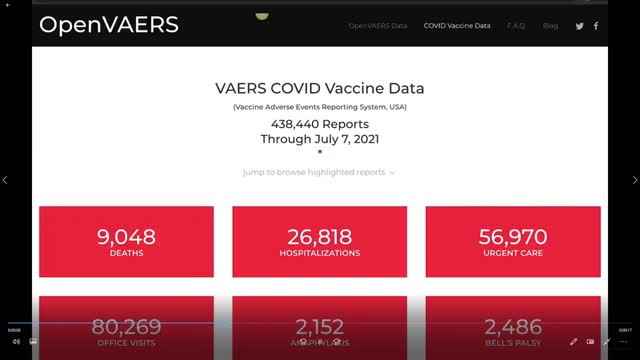VAERS Report as of July 16th 2021