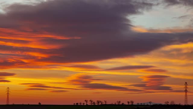 Sunset Over A Field In Autumn Lower Silesia Poland Loop Video (No Copyright)