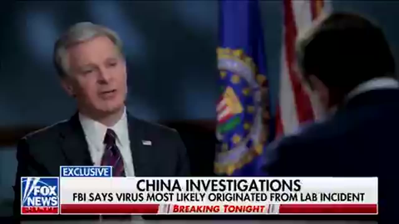 FBI chief Christopher Wray says China lab leak 'most likely'.