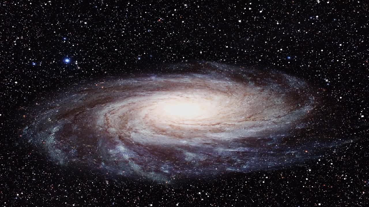 Galaxy spinning in space Zooming In